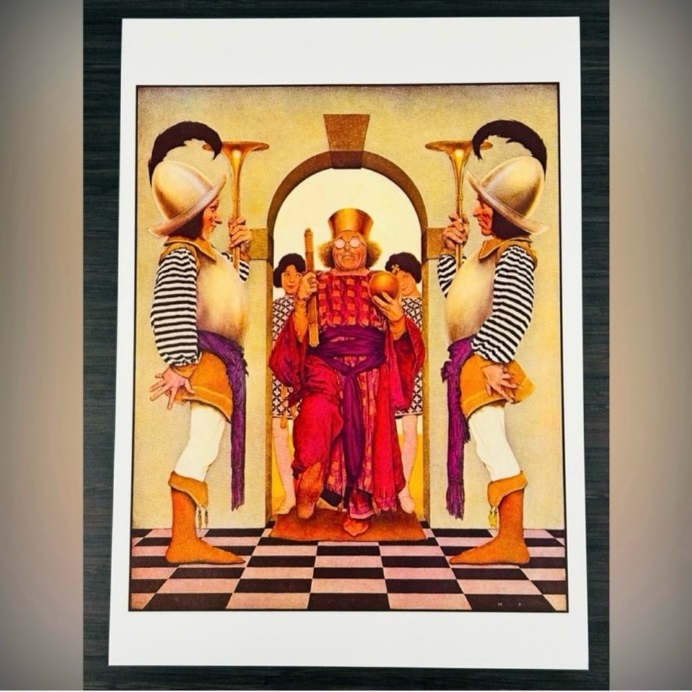 THE KING OF HEARTS Original Vintage Print Poster Maxfield Parrish Fine Art Deco